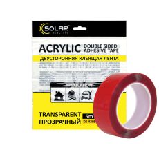 Скотч двохстор. 30мм. 5м. (Solar) Acrylic (прозрачный усил.)