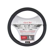 Чохол руля L шкіра чорний 39-41см. (CarLife)