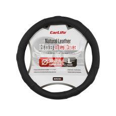 Чохол руля L шкіра чорний 39-41см. (CarLife) SW245L