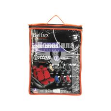 Чехлы на сиденья (майки) (Beltex) Унив. перед+зад. черные Cotton (к-т.-4шт.)