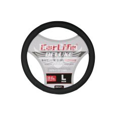 Чохол руля L шкіра чорний 39-41см. (CarLife)