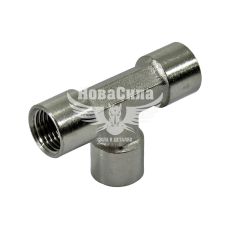 Быстрораздельное соединение (переходник) с внутренней резьбой 1/4-1/4-1/4 мм. (AirKraft) (тройник)
