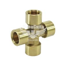 Быстрораздельное соединение (переходник) с внутренней резьбой 1/4-1/4-1/4-1/4 мм. (AirKraft) (крест)