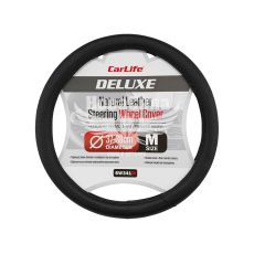 Чохол руля M шкіра чорний 37-39см. (CarLife) SW341M