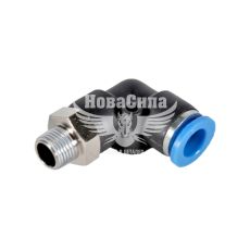 Соединитель трубки ПВХ с наружной резьбой Г-образний пластик 1/8х8мм. (Airkraft)