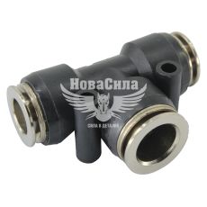 Соединитель аварийный трубки ПВХ тройник пластик+метал 10х12х10мм. (Skadi)