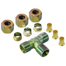 З'єднувач аварійний трубки ПВХ трійник метал 12х12х12мм. (Skadi) розбірний PVC