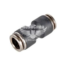 Соединитель аварийный трубки ПВХ прямой пластик+метал 12х12мм. (Rider)