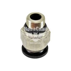 З'єднувач трубки ПВХ з зовн. різьбою прямий пластик М12х10мм. (ДК)