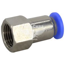 Соединитель трубки ПВХ с внутренней резьбой прямой пластик 1/8х4мм. (Airkraft)