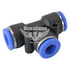 Соединитель аварийный трубки ПВХ тройник пластик 9х9х9мм. (Skadi)