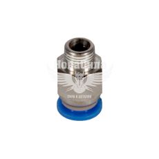 З'єднувач трубки ПВХ з зовн. різьбою прямий пластик 1/4х8мм. (Airkraft)