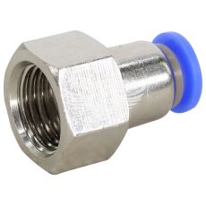 Соединитель трубки ПВХ с внутренней резьбой прямой пластик 1/4х6мм. (Airkraft)