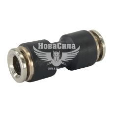 Соединитель аварийный трубки ПВХ прямой пластик+метал 9х9мм. (Skadi)