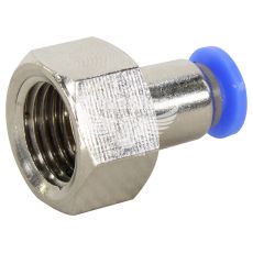 Соединитель трубки ПВХ с внутренней резьбой прямой пластик 1/4х4мм. (Airkraft)