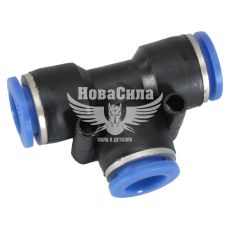 Соединитель аварийный трубки ПВХ тройник пластик 10х10х10мм. (Rider)