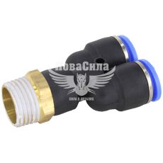 З'єднувач трубки ПВХ з зовн. різьбою Y-подібний пластик 1/2х12х12мм. (Airkraft)