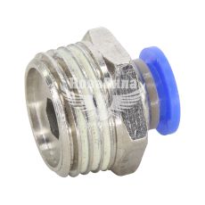 З'єднувач трубки ПВХ з зовн. різьбою прямий пластик 1/2х8мм. (Airkraft)