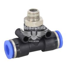 З'єднувач трубки ПВХ з зовн. різьбою Т-подібний пластик 1/8х8х8мм. (Airkraft)