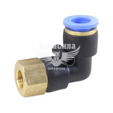 Соединитель трубки ПВХ с внутренней резьбой Г-образний пластик 1/8х10мм. (Airkraft)