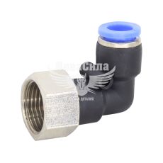 З'єднувач трубки ПВХ з внутр. різьбою Г-подібний пластик 3/8х8мм. (Airkraft)