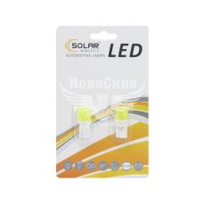 Лампочка без цоколя LED T10_W5W LEDS біла 1-діод 12V W2.1x9.5d (Solar) (к-т. 2шт.)