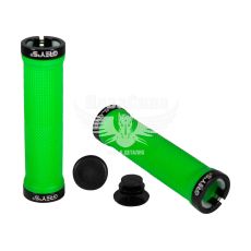 Гріпси на кермо велосипеда (Greys) гумові, затискачі 2 шт, довжина 130 мм, салатові