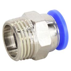 З'єднувач трубки ПВХ з зовн. різьбою прямий пластик 1/2х12мм. (Airkraft)