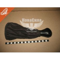 Ручка КПП+пильник 2108-099 (Azard) (нат. кожа чорна)