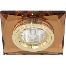 Світильник вбудований Feron 8150-2 квадратний під лампу G5.3 MR16, коричневий золото