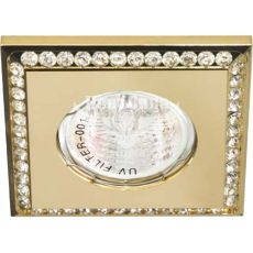 Світильник вбудований Feron DL102-C квадратний під лампу G5.3 MR16, прозорий золото