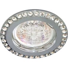 Світильник вбудований Feron DL100-C круглий під лампу G5.3 MR16, прозорий хром