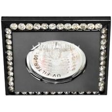 Світильник вбудований Feron DL102-BK квадратний під лампу G5.3 MR16, прозорий чорний