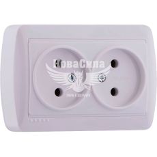 LEZARD DEMET Розетка двойная б/з, белый