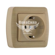 LEZARD DEMET Розетка одинарная з/з, клен