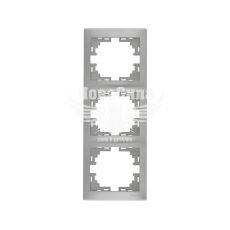 LEZARD MIRA Рамка 3-а вертикальна, сірий металік