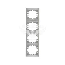 LEZARD MIRA Рамка 4-а вертикальна, сірий металік
