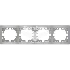 LEZARD MIRA Рамка 4-а горизонтальна, сірий металік