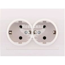 LEZARD DERIY Розетка двойная з/з, белый