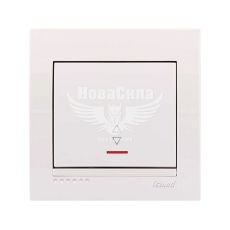 LEZARD DERIY Вимикач прохідний одинарний з підсвіткою, білий