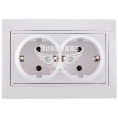 LEZARD MIRA Розетка подвійна з/з, білий