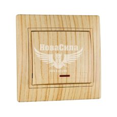 LEZARD MIRA Вимикач одинарний з підсвіткою, дуб вибілений матовий