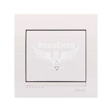 LEZARD DERIY Вимикач прохідний одинарний, білий