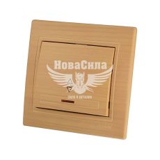 LEZARD MIRA Вимикач прохідний одинарний з підсвіткою, клен