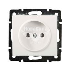 LEZARD RAIN Розетка одинарная б/з ПБТ, белый, (без рамки)