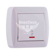 LEZARD DEMET Вимикач прохідний одинарний з підсвіткою, білий