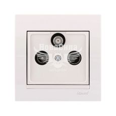 LEZARD DERIY Розетка супутникова TV, SAT, Radio кінцева, білий