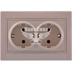 LEZARD MIRA Розетка подвійна з/з, крем