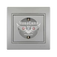 LEZARD MIRA Розетка одинарна з/з з захистом від дітей, сірий металік