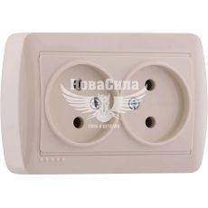 LEZARD DEMET Розетка двойная б/з, крем